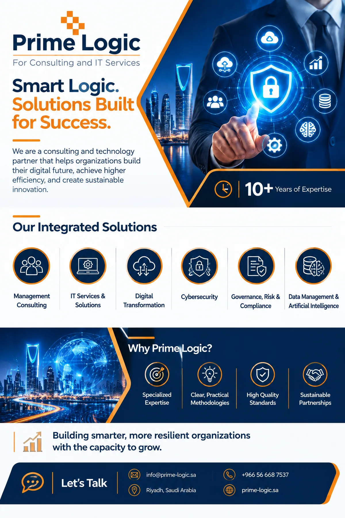 Prime Logic brochure — Corporate Profile — page 1