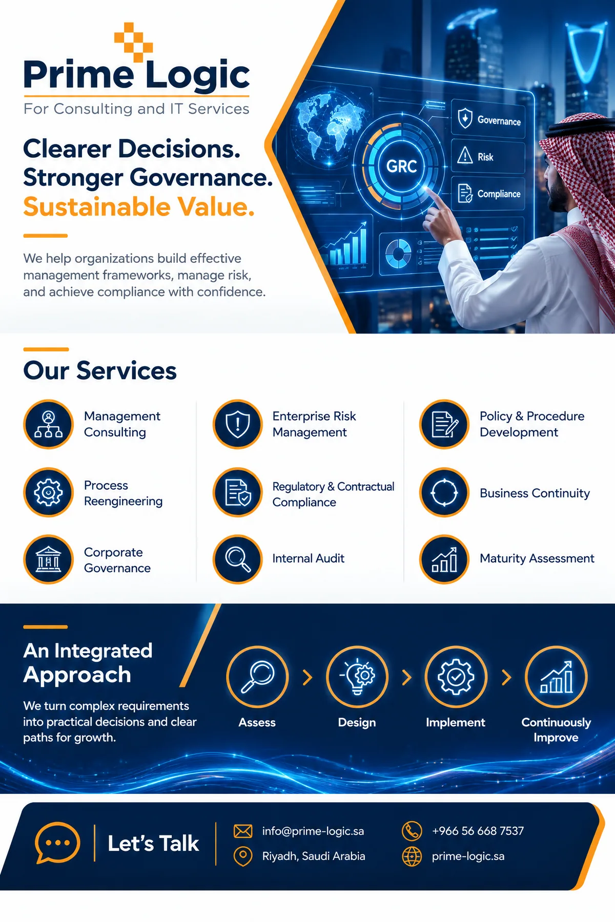 Prime Logic brochure — Management Consulting & GRC — page 5